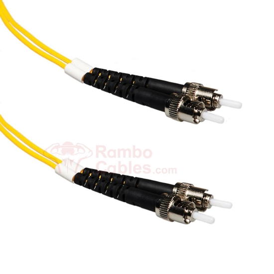 1 M ST/ST 9/125 Singlemode Duplex Fiber Patch Cable - OS1  RamboCables.com