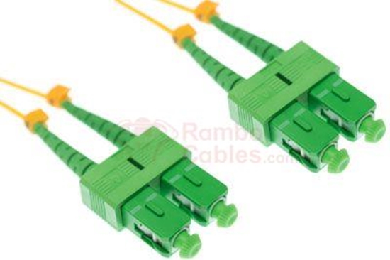 1 M SC-APC to SC-APC  9/125 Singlemode Duplex Fiber Patch Cable - OS2  RamboCables.com