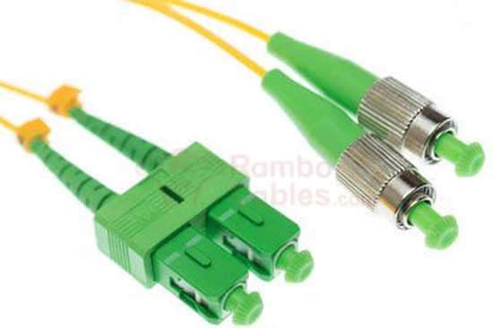 1 M FC-APC to SC-APC  9/125 Singlemode Duplex Fiber Patch Cable - OS2  RamboCables.com