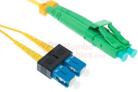 1 M LC-APC to SC-UPC 9/125 Singlemode Duplex Fiber Patch Cable - OS2  RamboCables.com