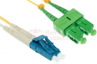 1 M SC-APC to LC-UPC 9/125 Singlemode Duplex Fiber Patch Cable - OS2  RamboCables.com