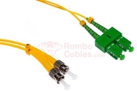 1 M SC-APC to ST-UPC 9/125 Singlemode Duplex Fiber Patch Cable - OS2  RamboCables.com