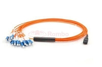 2 M 62.5/125 OM1 Multimode MTP/MPO to LC Breakout Fiber Patch Cable - 12 Fiber  RamboCables.com