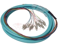 LC 3 Meter Fiber Optic Pigtail - 12 Strand Multimode - 10 Gig 50/125 OM3  RamboCables.com