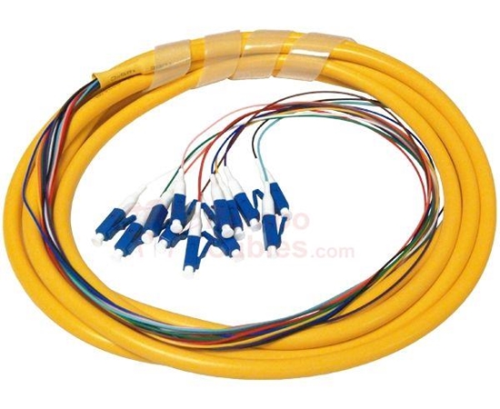 LC-UPC 3 Meter Fiber Optic Pigtail - 12 Strand Single Mode 9/125  RamboCables.com