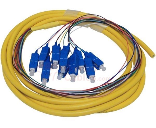 SC-UPC 3 Meter Fiber Optic Pigtail - 12 Strand Single Mode 9/125  RamboCables.com