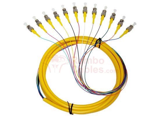 3 Meter ST Fiber Optic Pigtail  12 Strand Single Mode 9/125  RamboCables.com