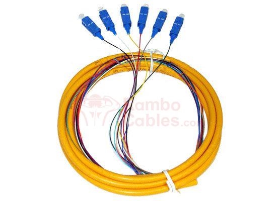 3 Meter SC-UPC Fiber Optic Pigtail  6 Strand Single Mode 9/125  RamboCables.com