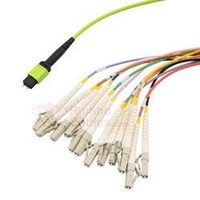 12Fibers 0.5 M L-com MPO w/Pins to LC Fan-out - OM5 50/125 - Flex Boot - ONFR  RamboCables.com