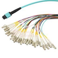 24Fibers 0.5 M L-com MPO w/Pins to LC Fan-out - OM4 50/125 - ONFR  RamboCables.com