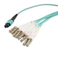 8Fibers 0.5 M L-com MPO w/Pins to LC Fan-out - OM4 50/125 - Flex Boot - ONFR  RamboCables.com