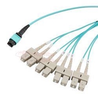 8Fibers 0.5 M L-com MPO w/Pins to SC Fan-out - OM4 50/125 - ONFR  RamboCables.com