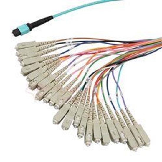 24Fibers 1 M L-com MPO w/Pins to SC Fan-out - OM4 50/125 - LSZH  RamboCables.com